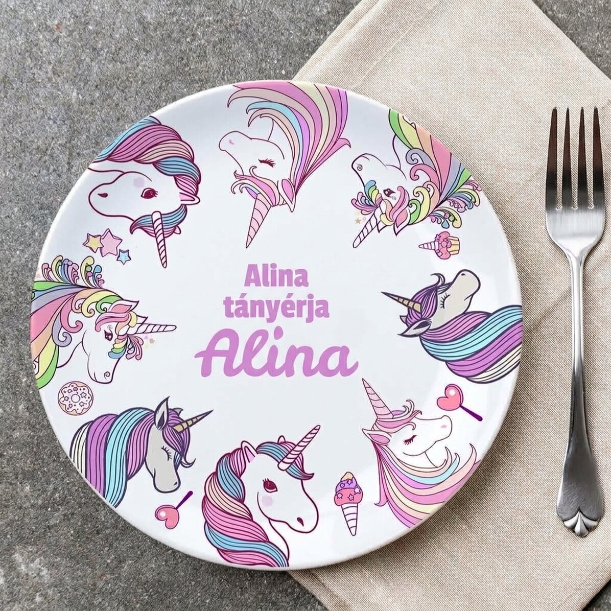 Személyre szabott tábla szöveggel - Unicorns
