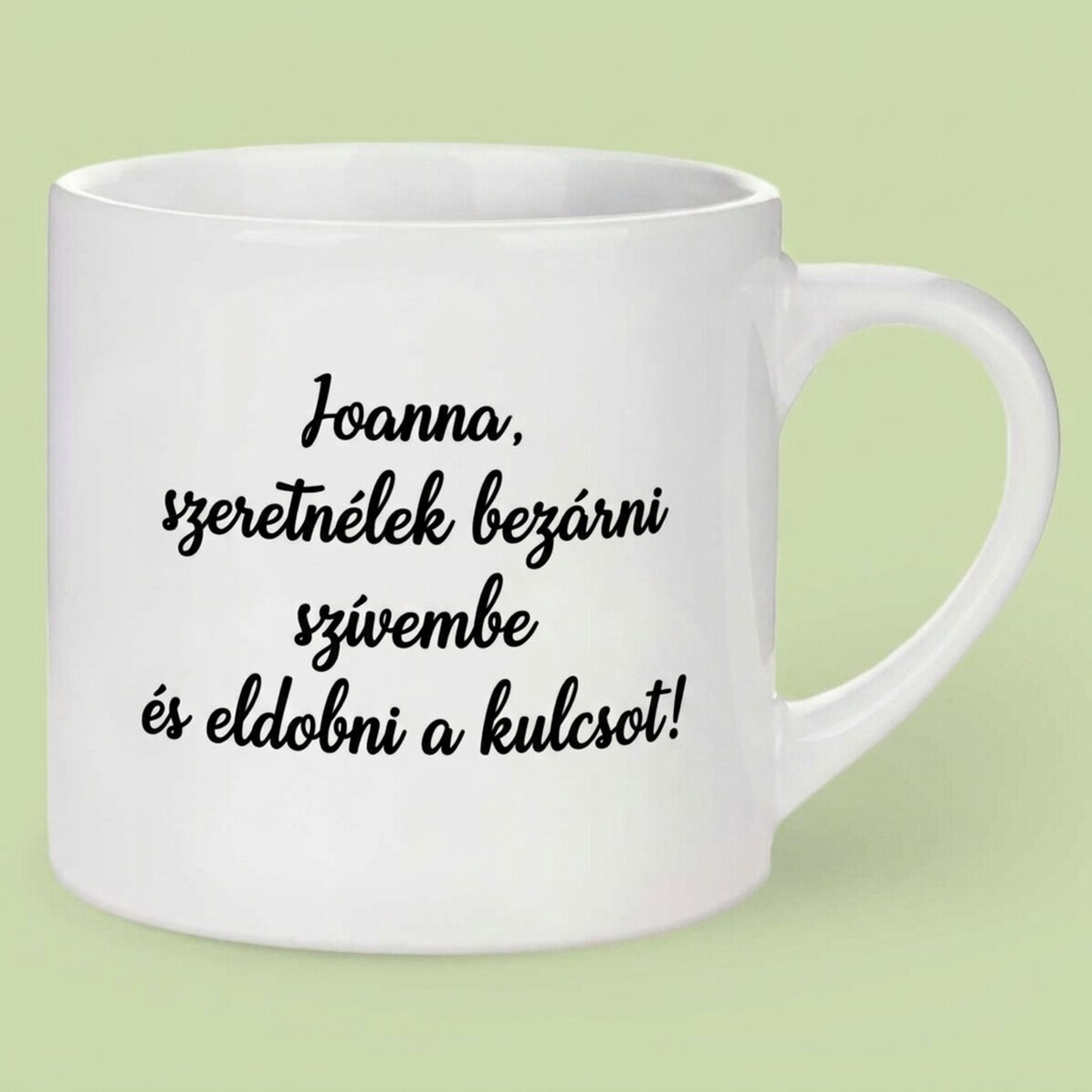 Személyre szabott eszpresszós csésze fotóval és szöveggel