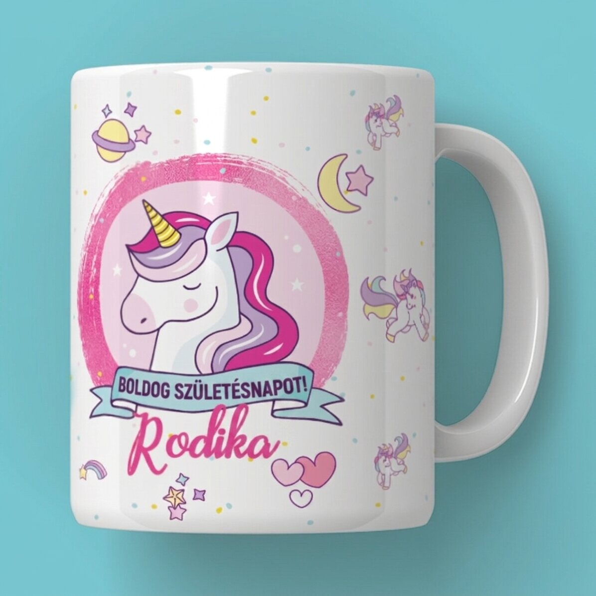 Személyre szabott bögrék szöveggel - Unicorns