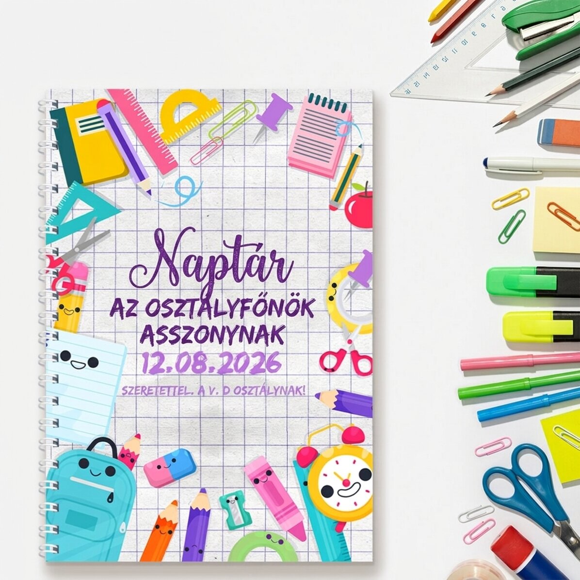 Személyre szabott jegyzetfüzet szöveggel - Tanári napló