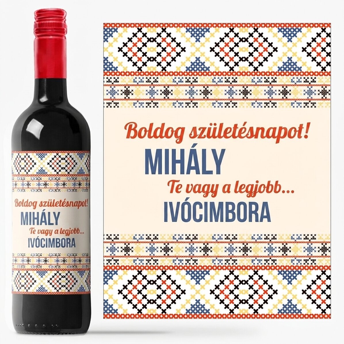 Személyre szabott bor szöveggel - Hagyományos modell