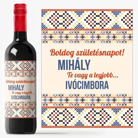 Személyre szabott bor szöveggel - Hagyományos modell