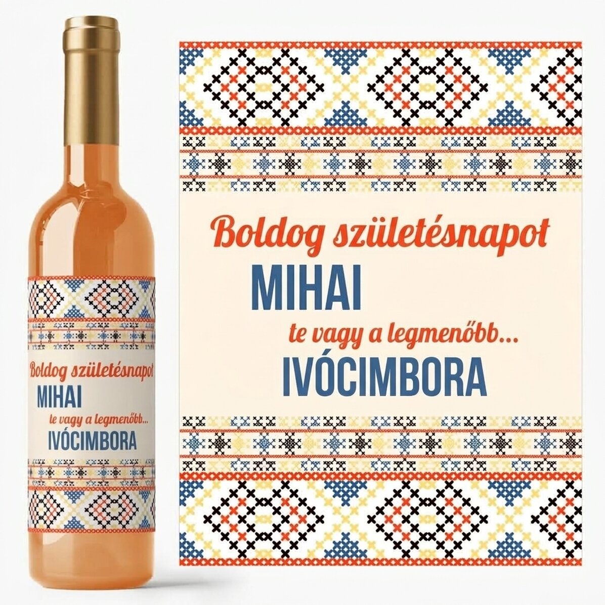 Személyre szabott bor szöveggel - Hagyományos modell