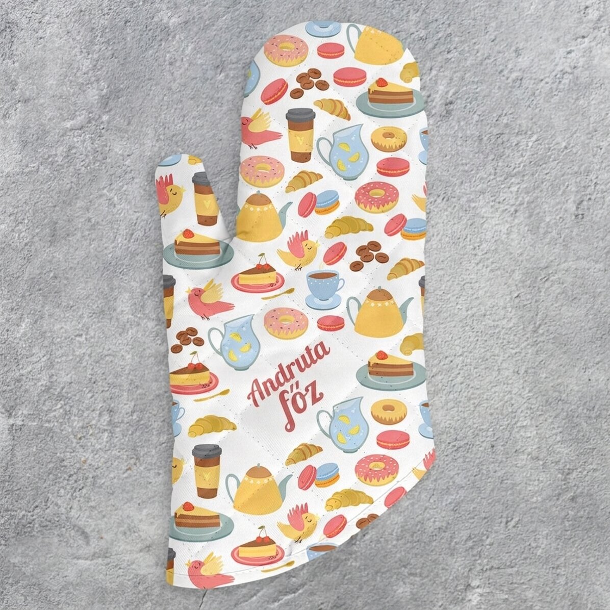 Személyre szabott sütőkesztyű szöveggel - Cookies design