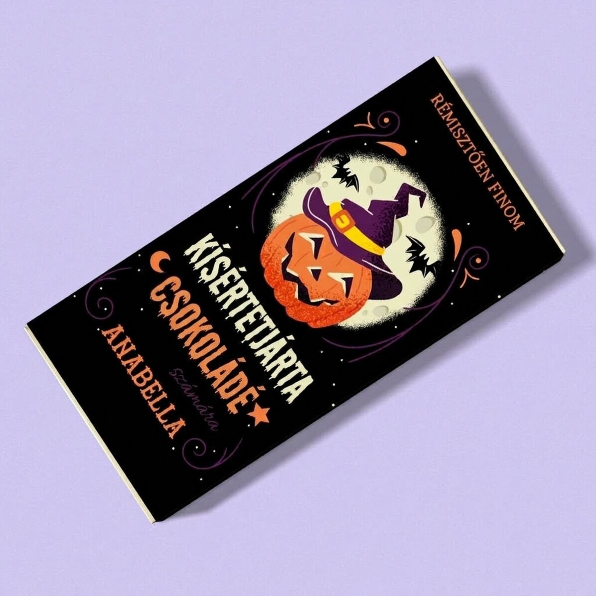 Személyre szabott csokoládé szöveggel Halloweenre - Kísérteties csokoládé