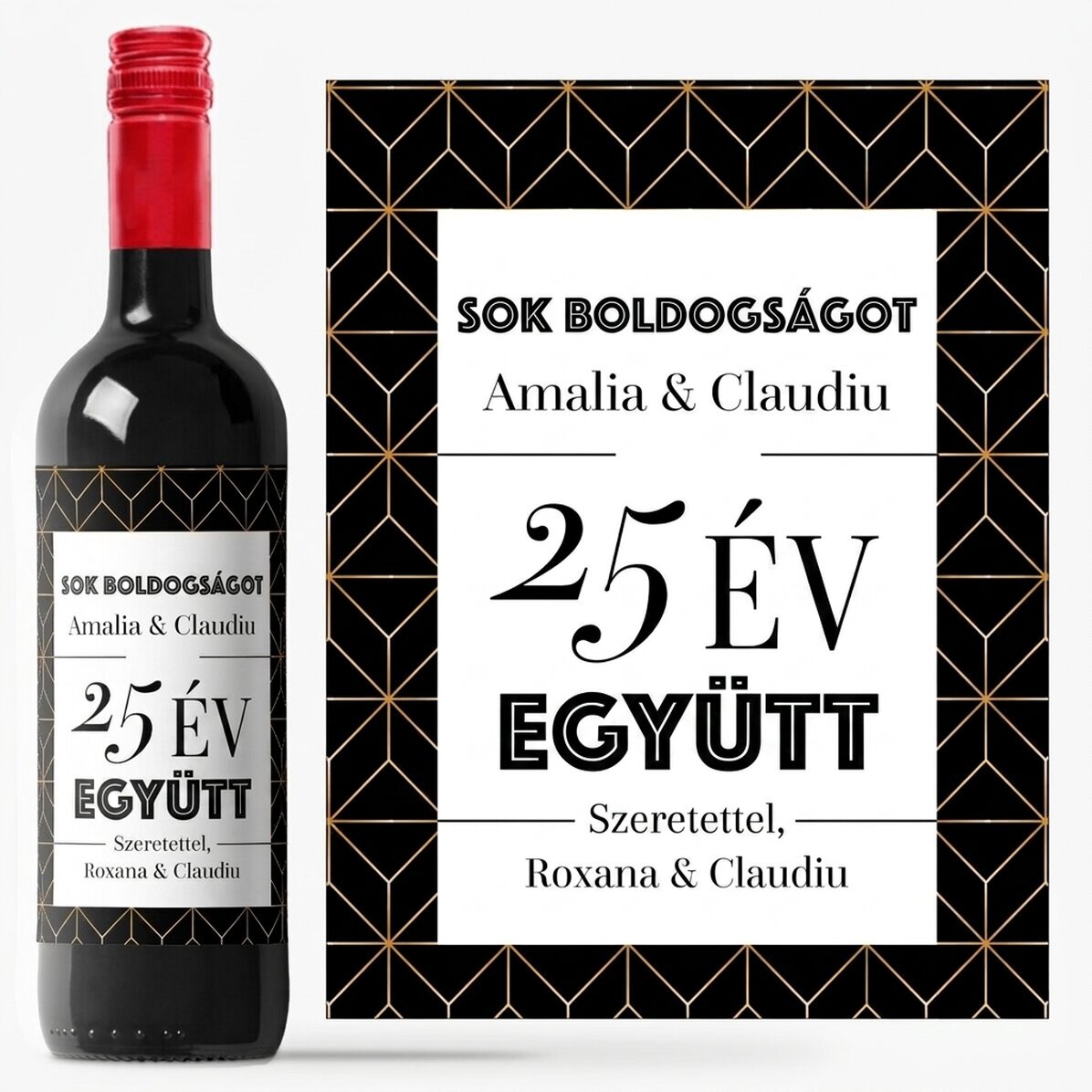 Személyre szabott bor szöveggel - Évforduló