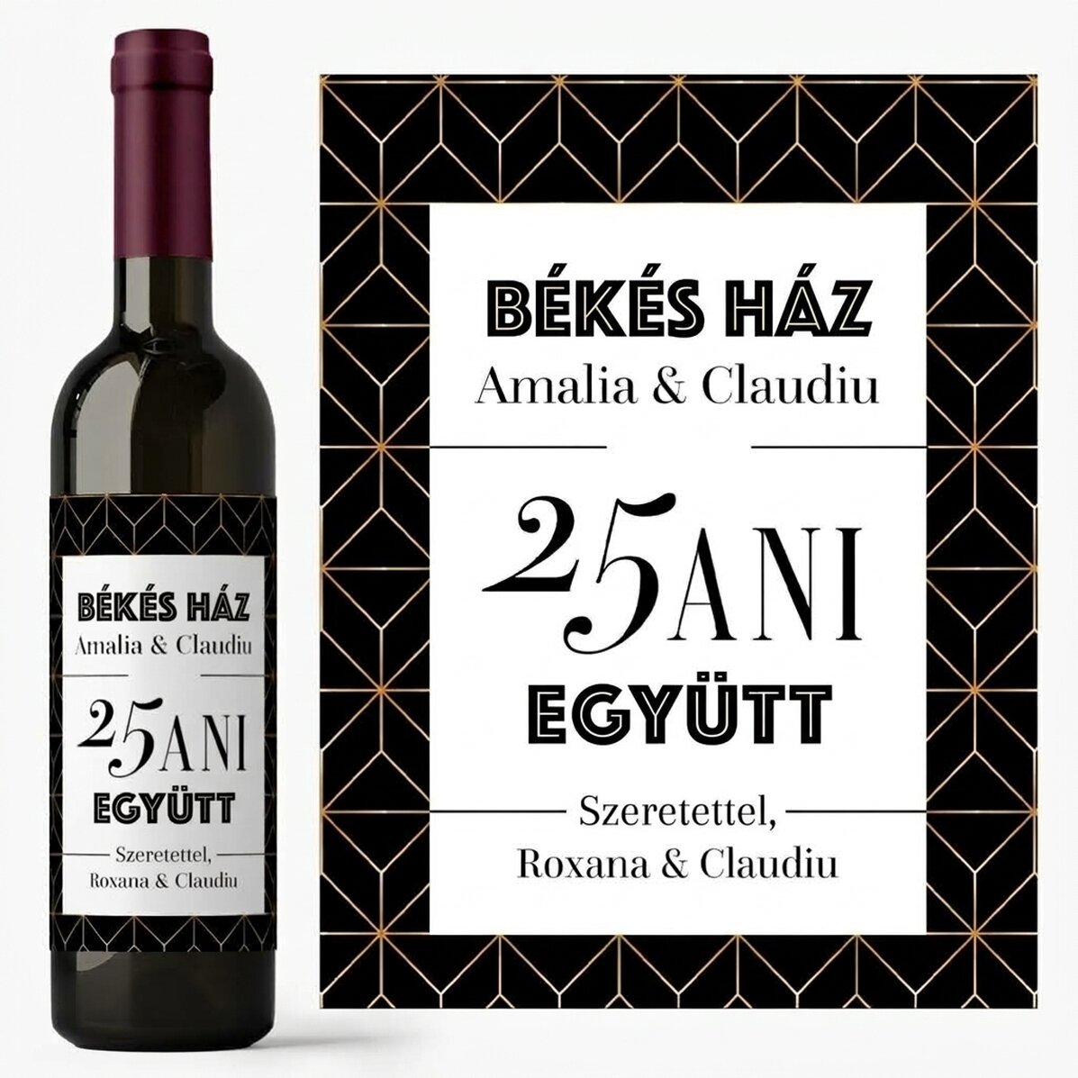 Személyre szabott bor szöveggel - Évforduló