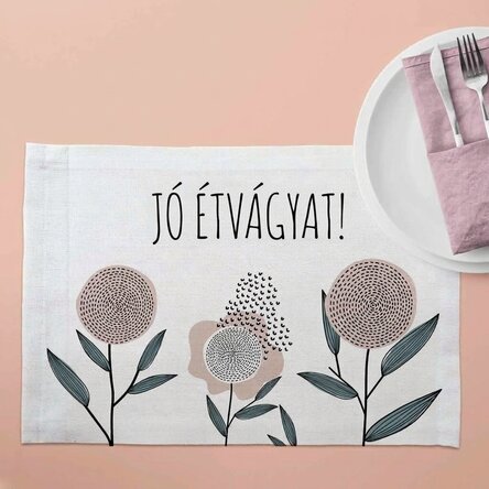 Személyre szabott tányértartó - Virágmotívum 1