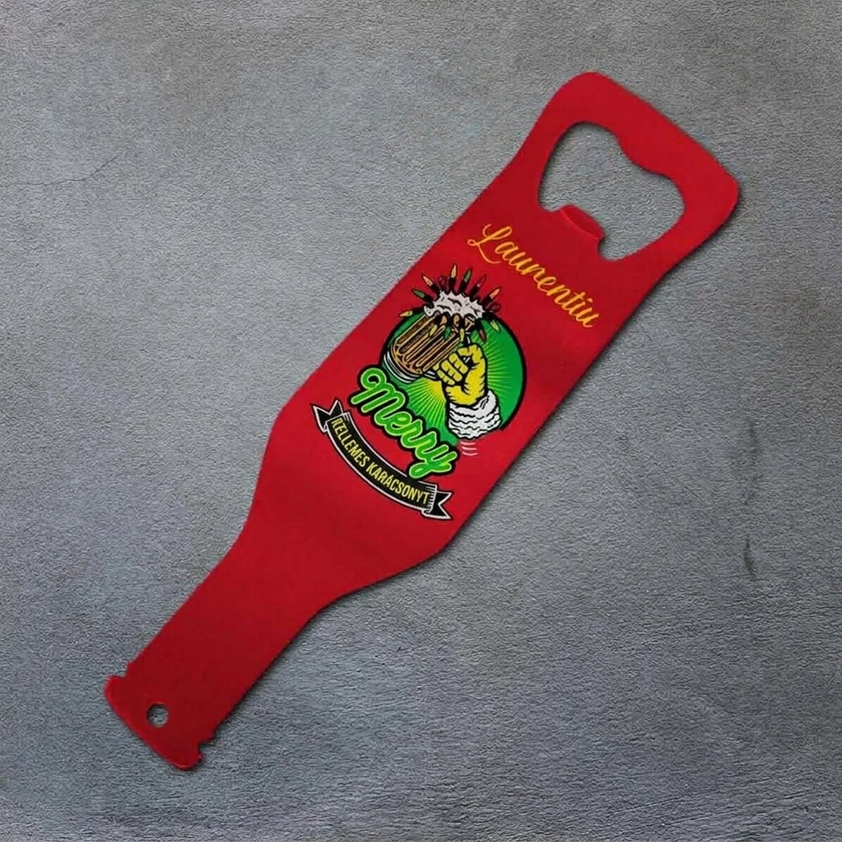 Személyre szabott sörnyitó - Boldog karácsonyt!