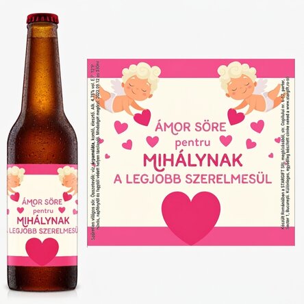 Személyre szabott sör szöveggel - Ámor