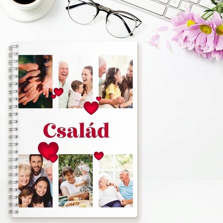 Személyre szabott jegyzetfüzet 6 fotóval és szöveggel – Család