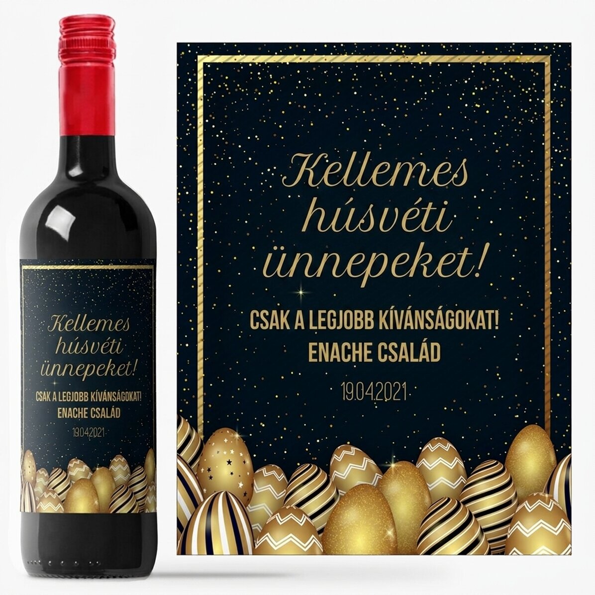 Személyre szabott bor szöveggel húsvétra