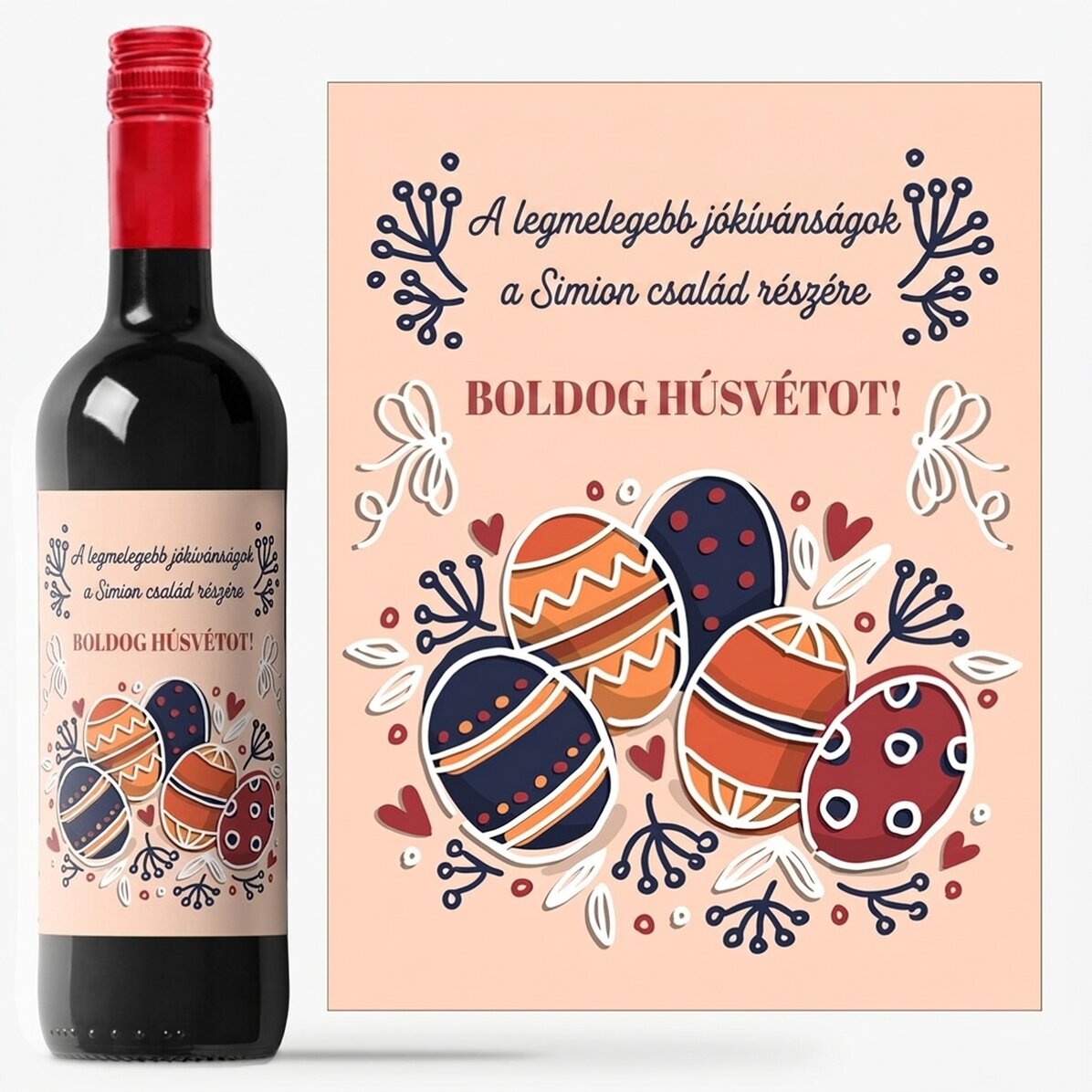 Személyre szabott bor szöveggel - Húsvéti üdvözlet