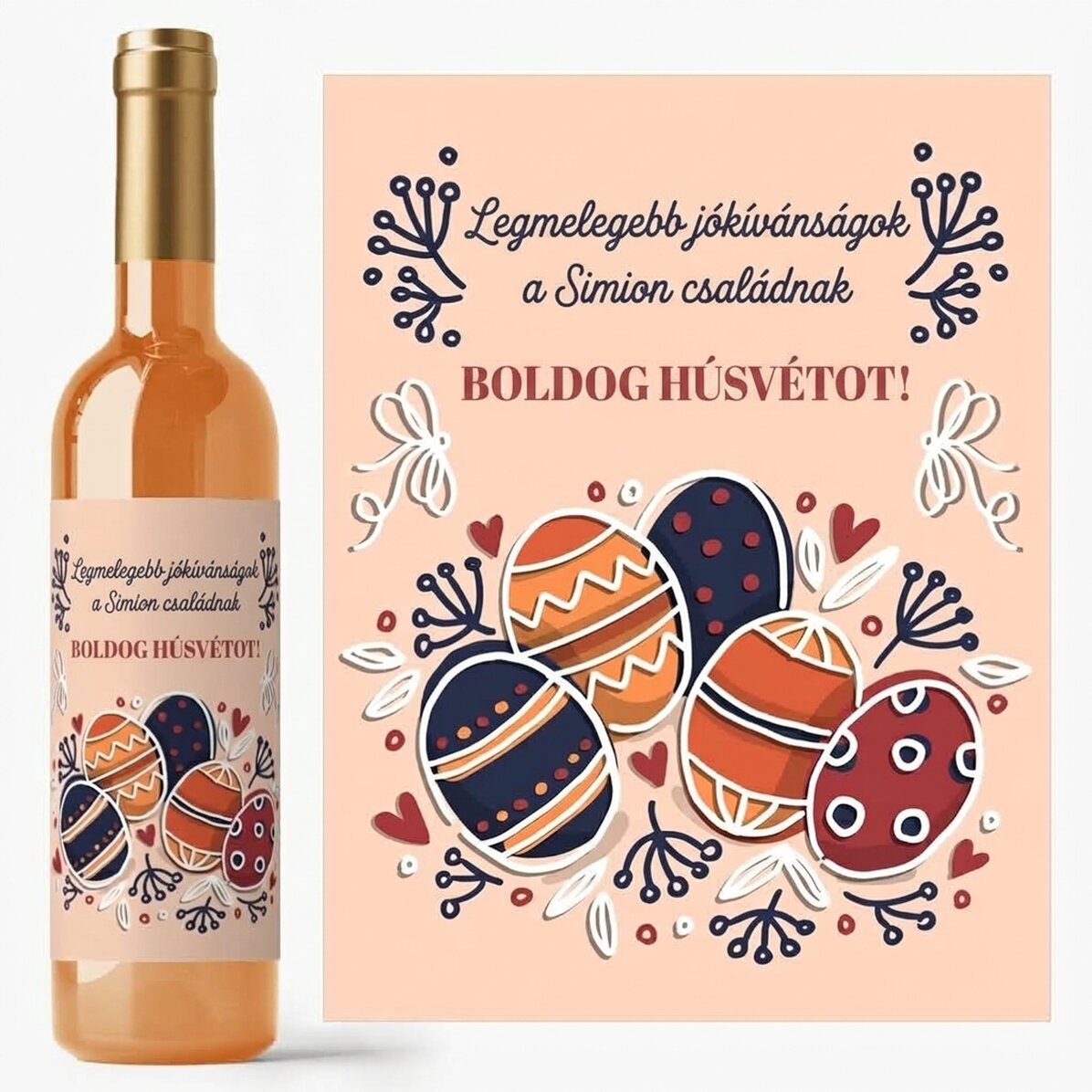Személyre szabott bor szöveggel - Húsvéti üdvözlet