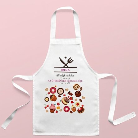 Személyre szabott gyermek kötény szöveggel - Junior Chef