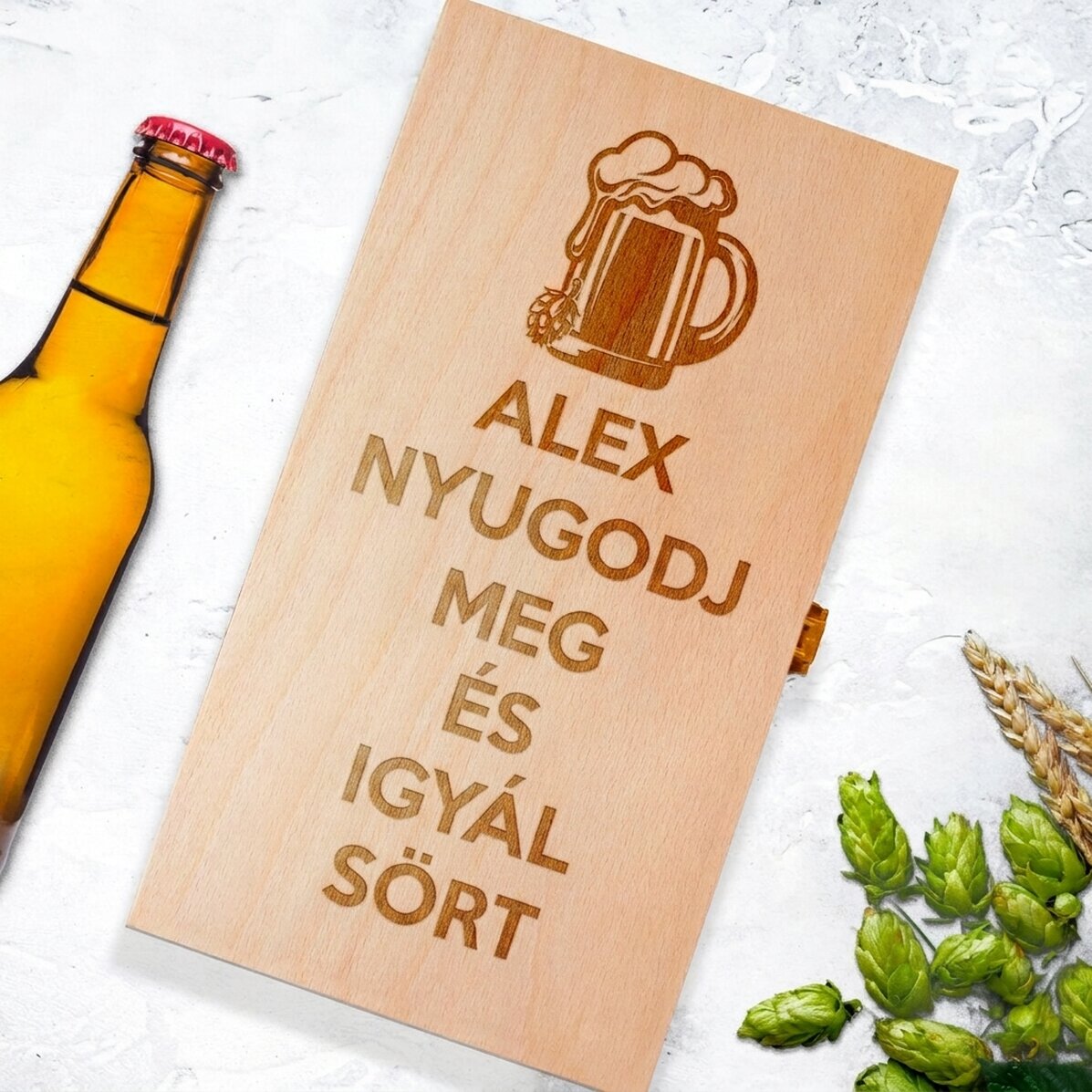 Személyre szabott sörösdoboz három palackhoz – Keep Calm and Drink Beer (Maradj nyugodt és igyál sör