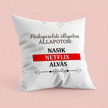 Személyre szabott párna szöveggel - Kapcsolat állapota