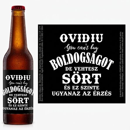 Személyre szabott sör szöveggel - A sör boldogság
