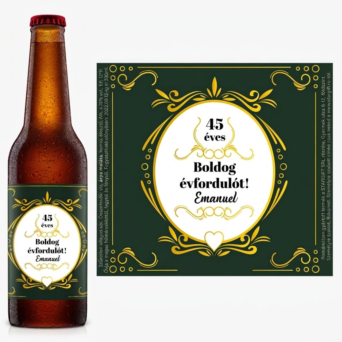 Személyre szabott sör szöveggel - Boldog évfordulót!
