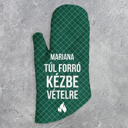 Személyre szabott sütőkesztyű és szöveg - Túl forró
