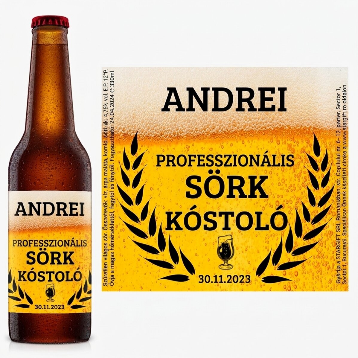 Személyre szabott sör szöveggel - Sörkóstoló