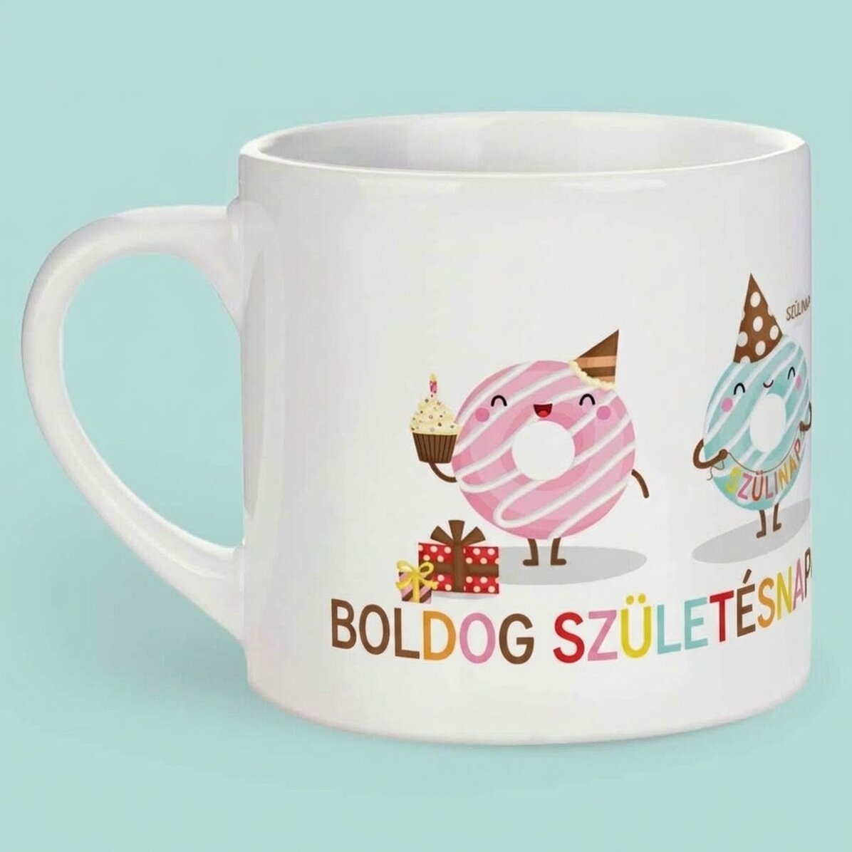 Személyre szabott gyermekbögre szöveggel - Donuts