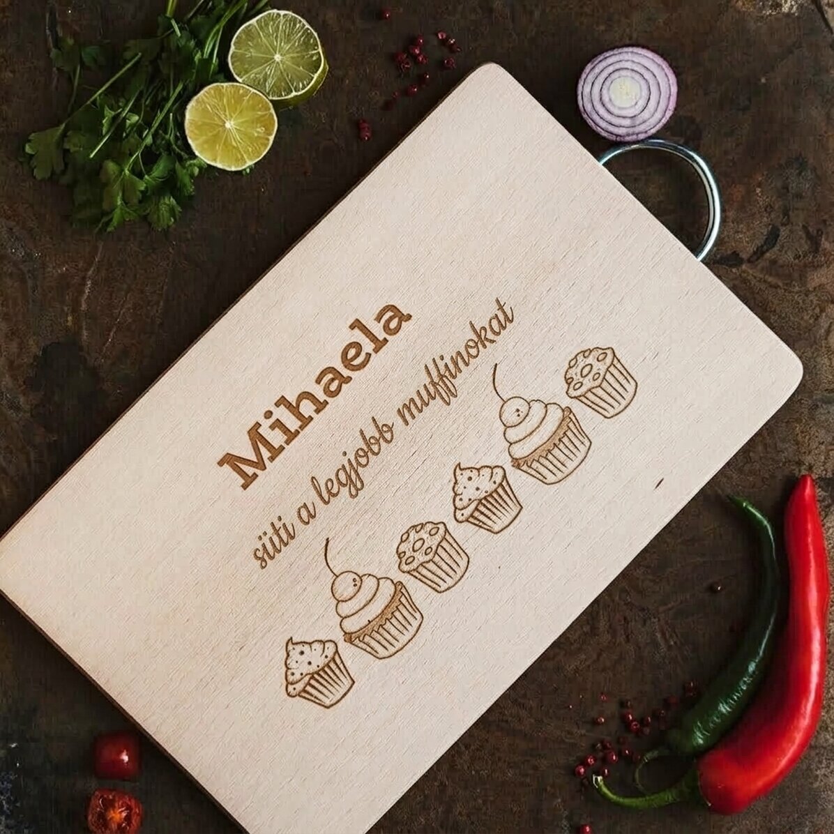 Téglalap alakú aprító egyedi fogantyúval – Muffins modell