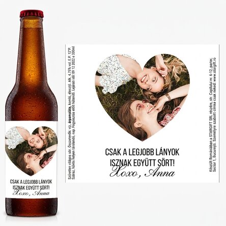 Személyre szabott sör fotóval és szöveggel - Love