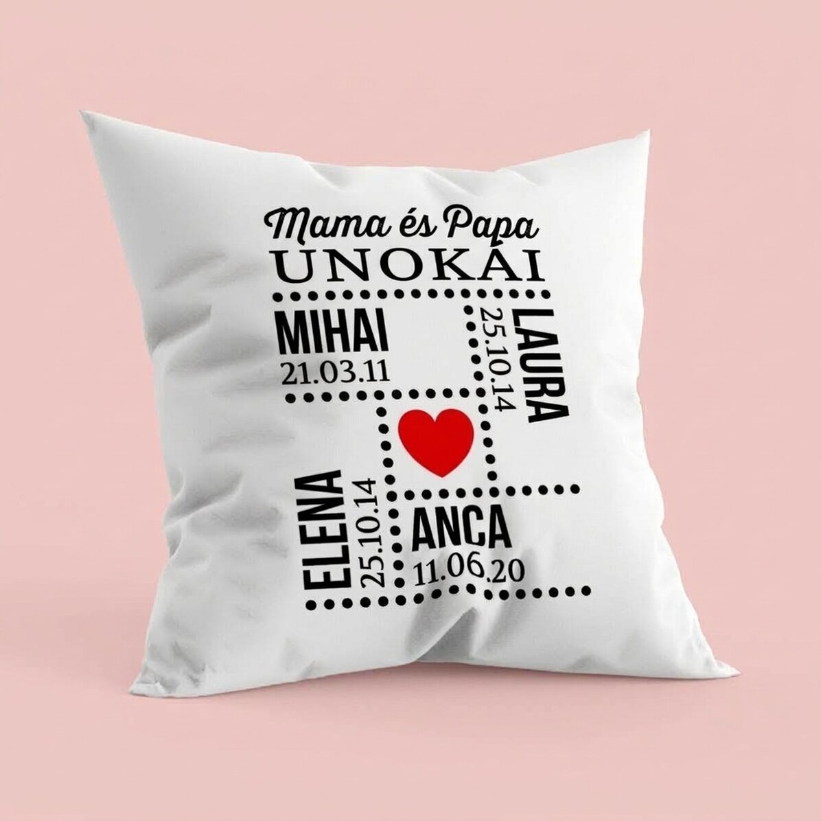 Személyre szabott párna szöveggel - Unokák