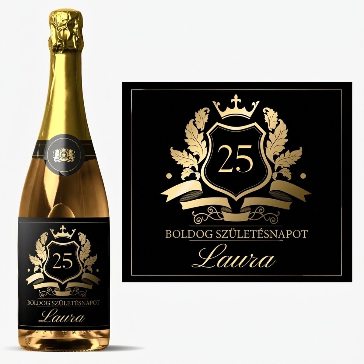 Személyre szabott pezsgő szöveggel - Royalty
