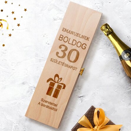 Személyre szabott pezsgődoboz - Boldog születésnapot ajándék
