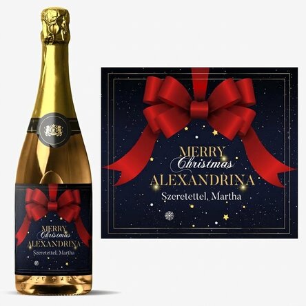 Személyre szabott pezsgő szöveggel - Glamour karácsony