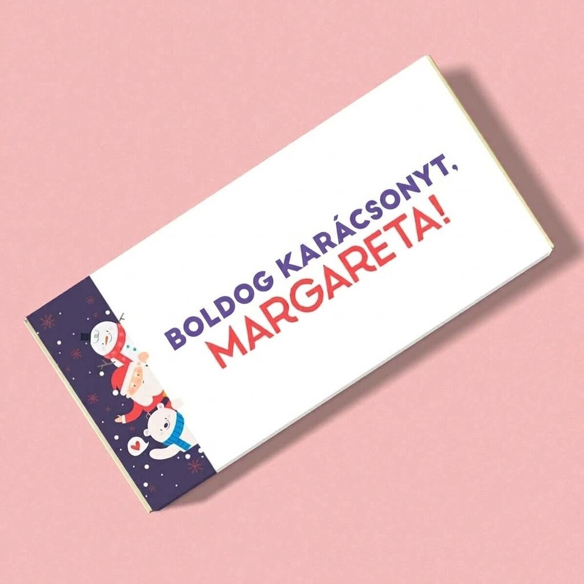 Személyre szabott csokoládé névvel és üzenettel – Karácsonyi barátok