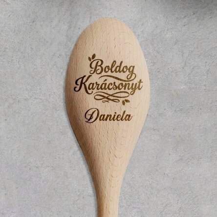 Személyre szabott fakanál - Boldog karácsonyt kívánok!