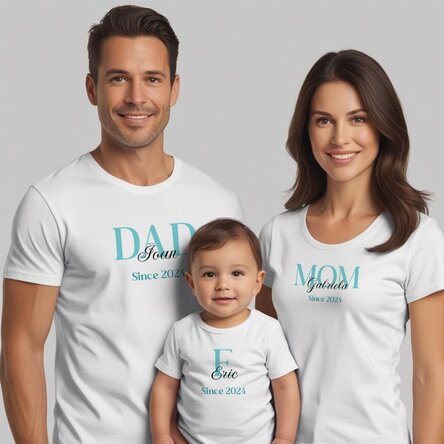 Tricou din bumbac pentru copii/adulți personalizat cu text - Family