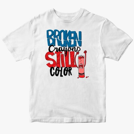 Tricou din bumbac pentru copii personalizat - Broken crayons