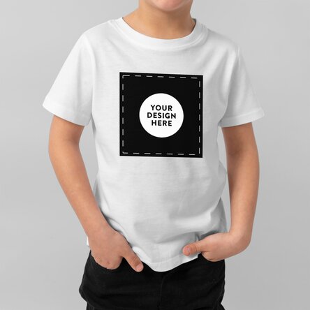 Tricou din bumbac pentru copii personalizat cu grafica ta pătrat