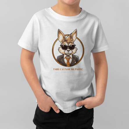 Tricou din bumbac pentru copii personalizat cu mesaj - Bunny