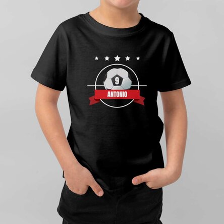 Tricou din bumbac pentru copii personalizat cu mesaj - Fotbal