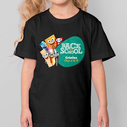 Tricou din bumbac pentru copii personalizat cu text - Back to school