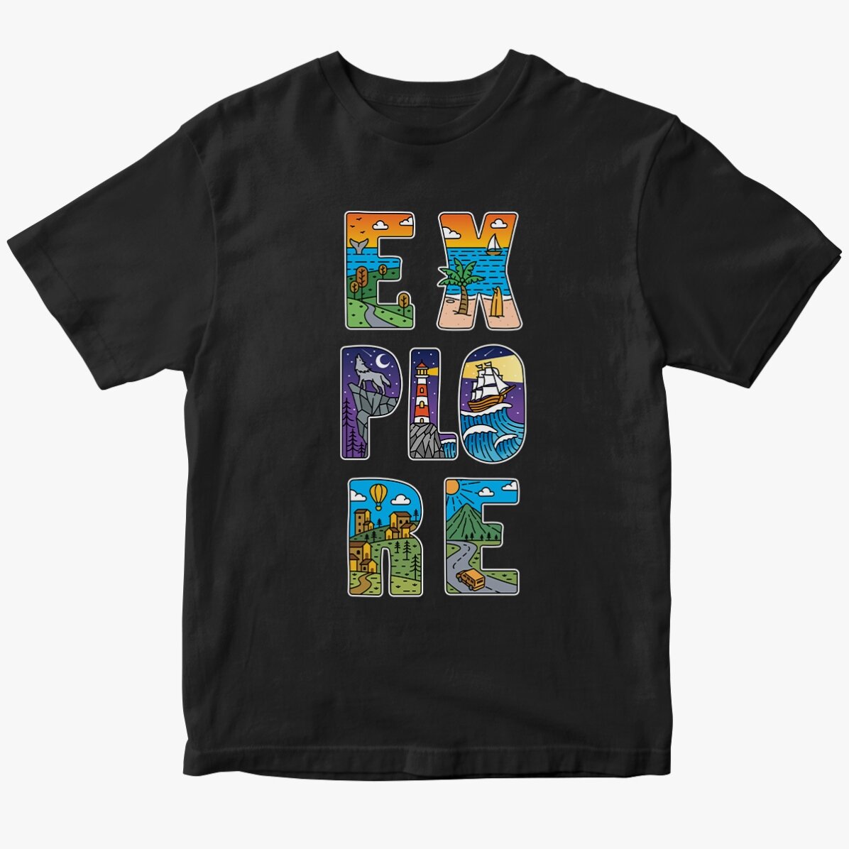 Tricou din bumbac pentru copii personalizat - Explore