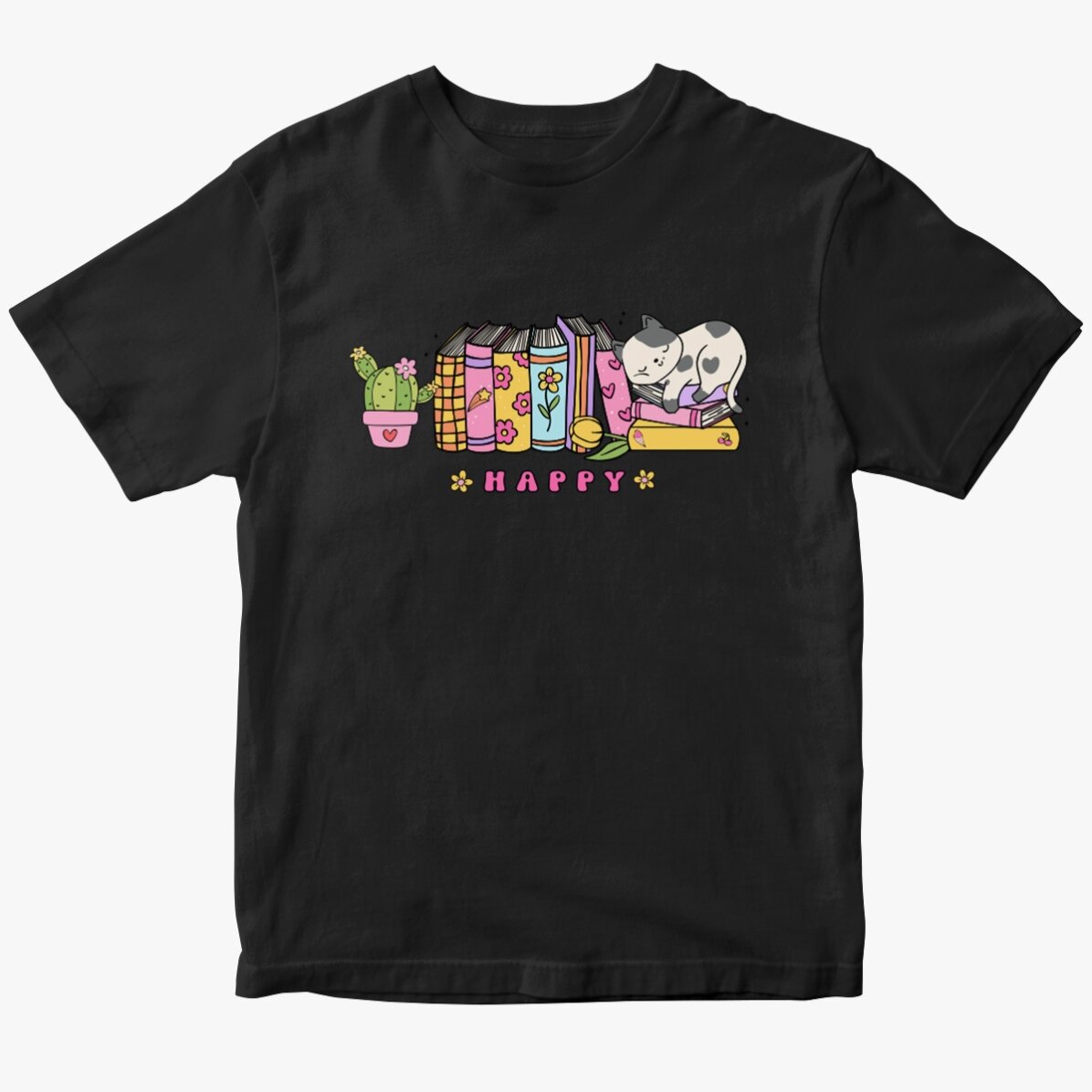 Tricou din bumbac pentru copii personalizat - Happy cat