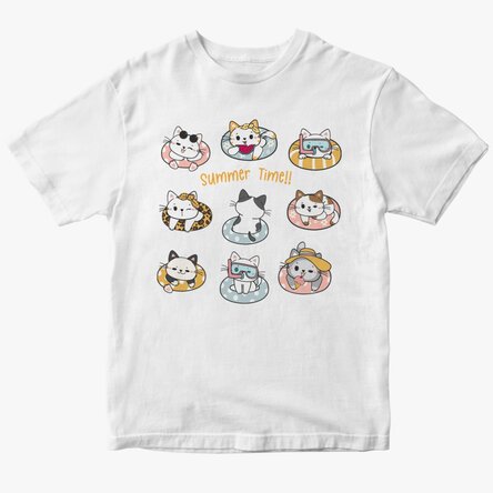 Tricou din bumbac pentru copii personalizat - Summer time kittens