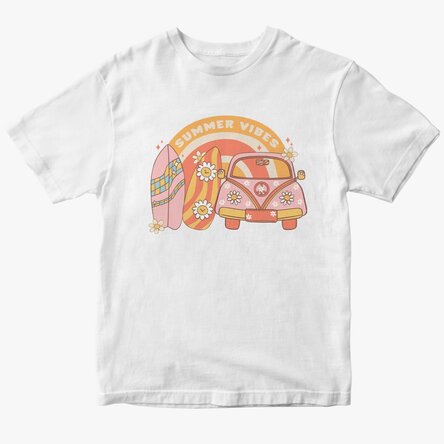 Tricou din bumbac pentru copii personalizat - Summer vibes