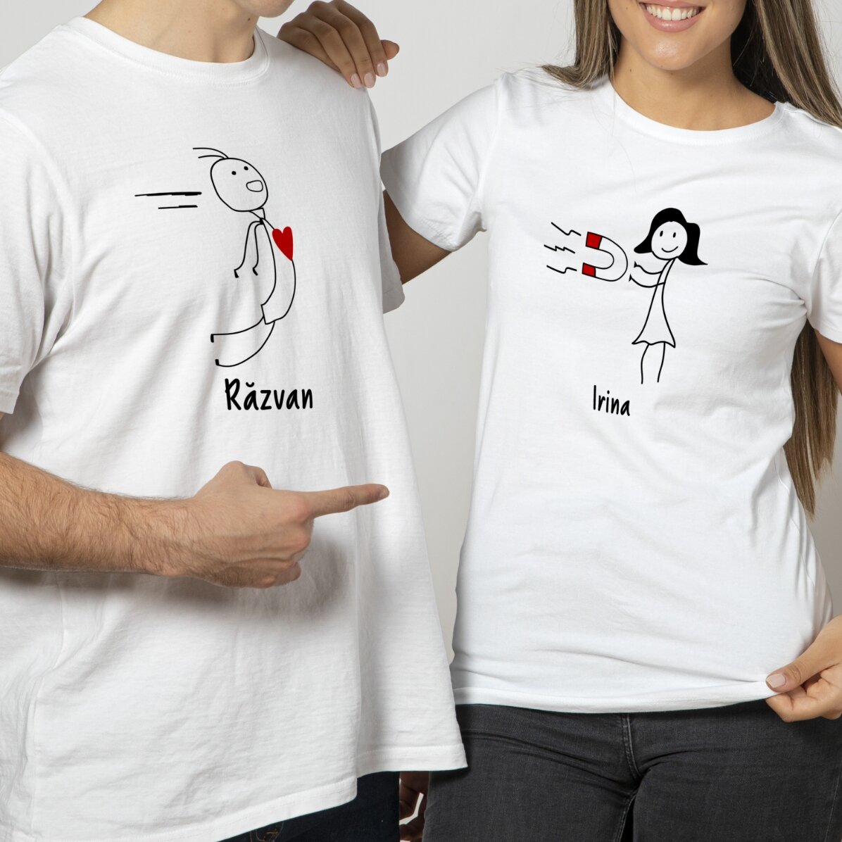 Tricou din bumbac pentru ea personalizat cu text - Magnet