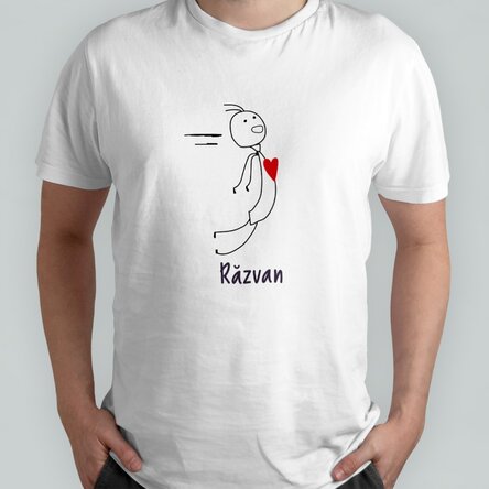 Tricou din bumbac pentru pentru el personalizat cu text - Magnet