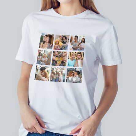 Tricou din bumbac personalizat cu 9 fotografii