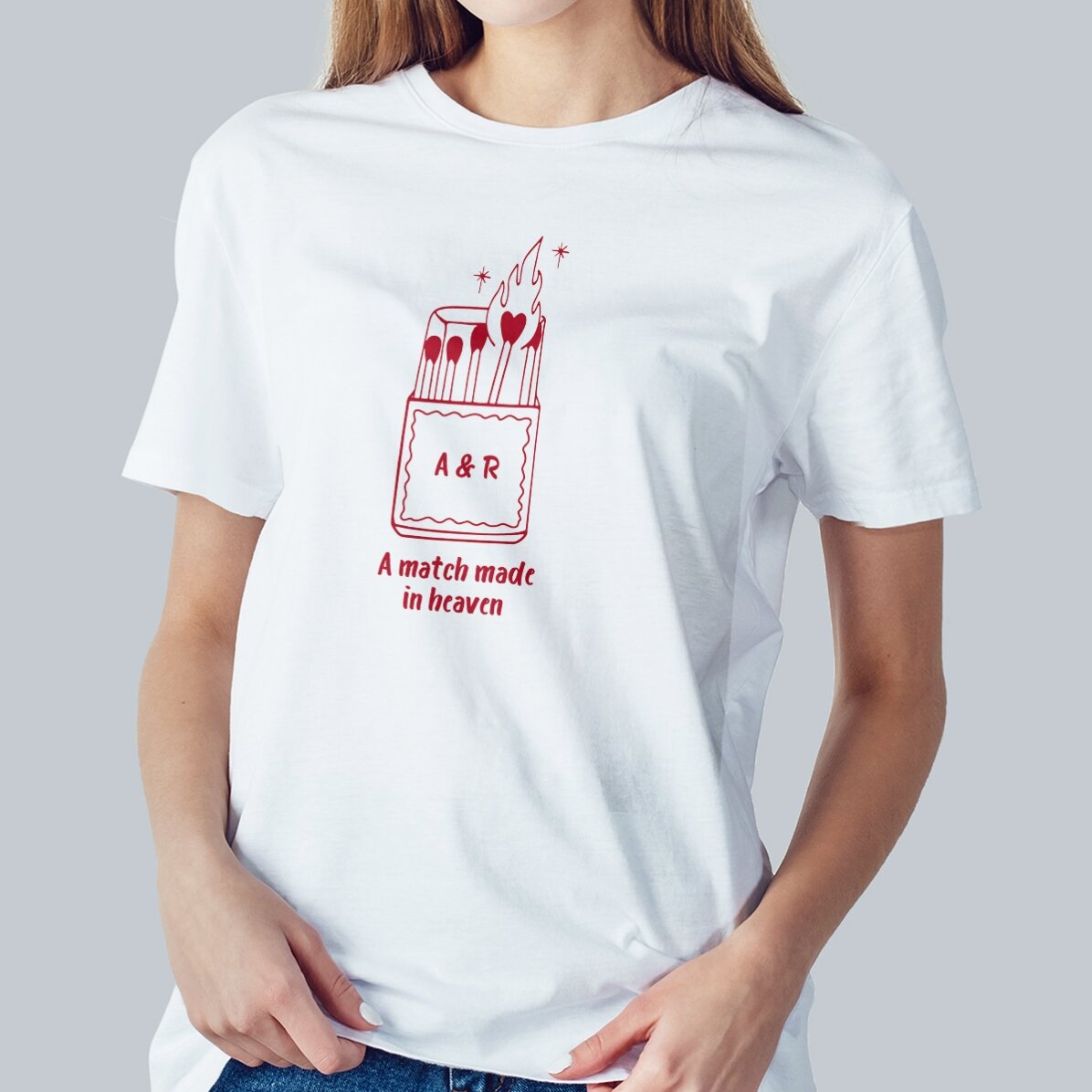 Személyre szabott, monogrammal ellátott pamut póló – Heaven