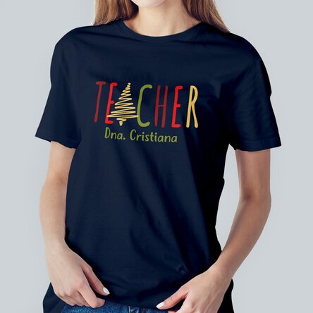 Tricou din bumbac personalizat cu nume - Christmas Teacher