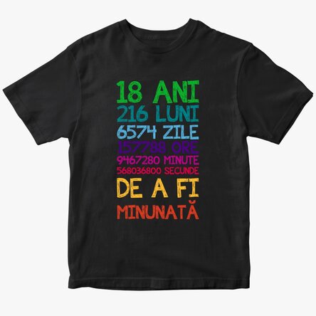 Egyedi pamut póló szöveggel - 18 éves